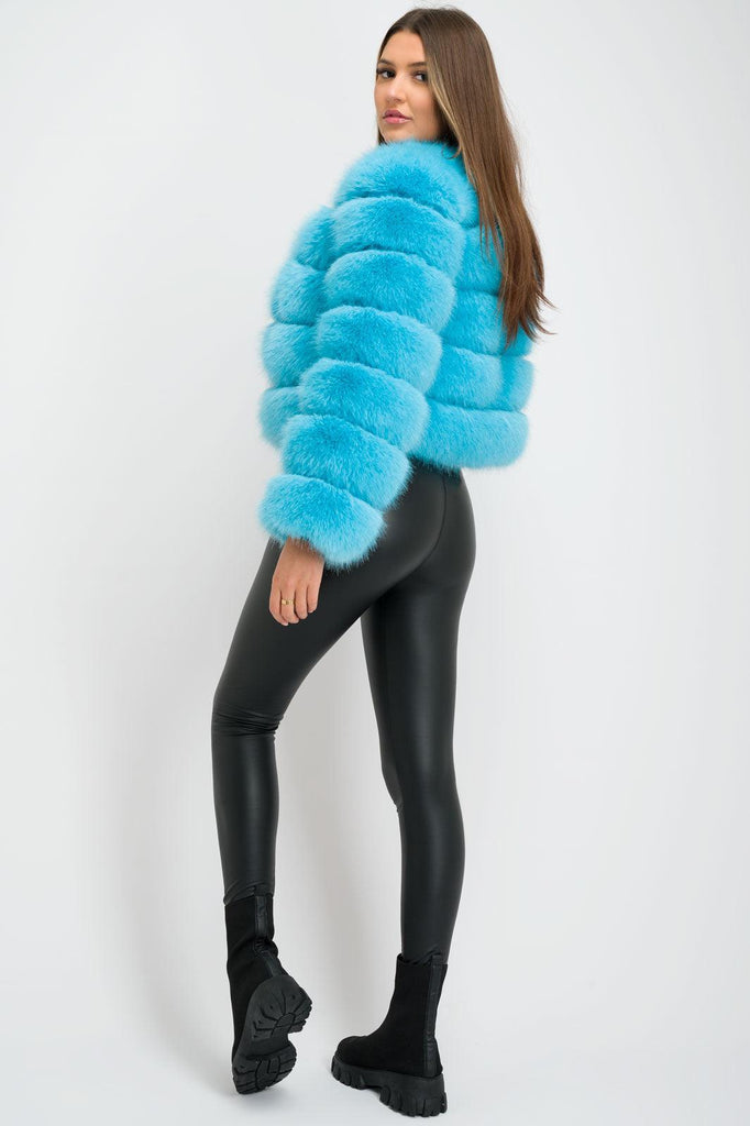 Blue Premium Faux Fur Jacket - H&L