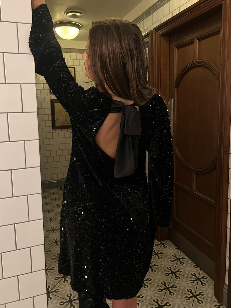 Bow Back Sequin Dress - H&L