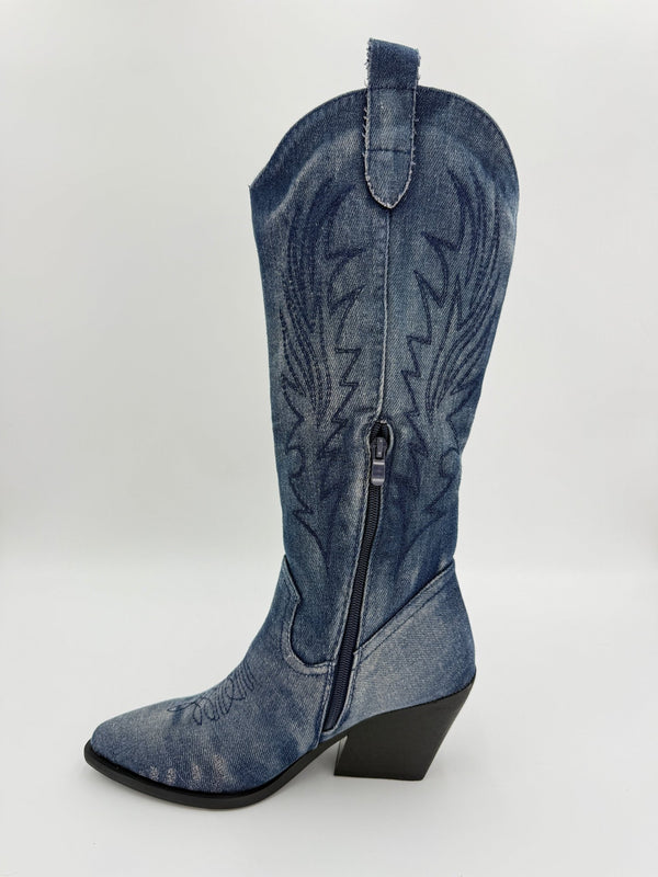 Dark Denim Cowboy Boots - H&L