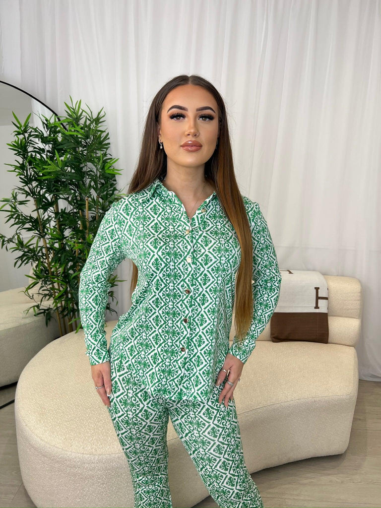 Green Patterned Shirt - H&L