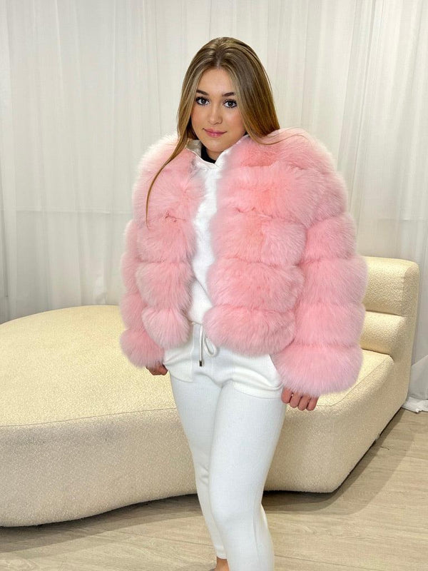Kids Baby Pink Luxury Fur Coat - H&L