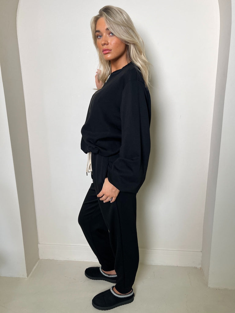 Laidback London Black Drawstring Jogging Bottoms - H&L