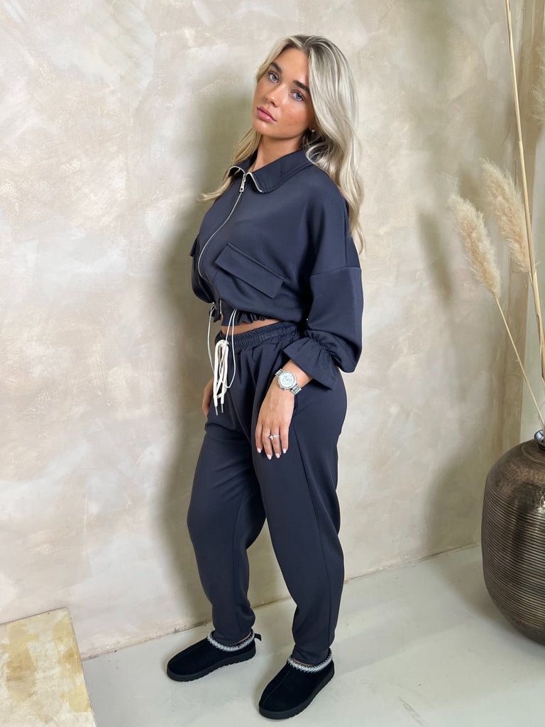 Laidback London Grey Zip Up Frill Hem Jacket - H&L