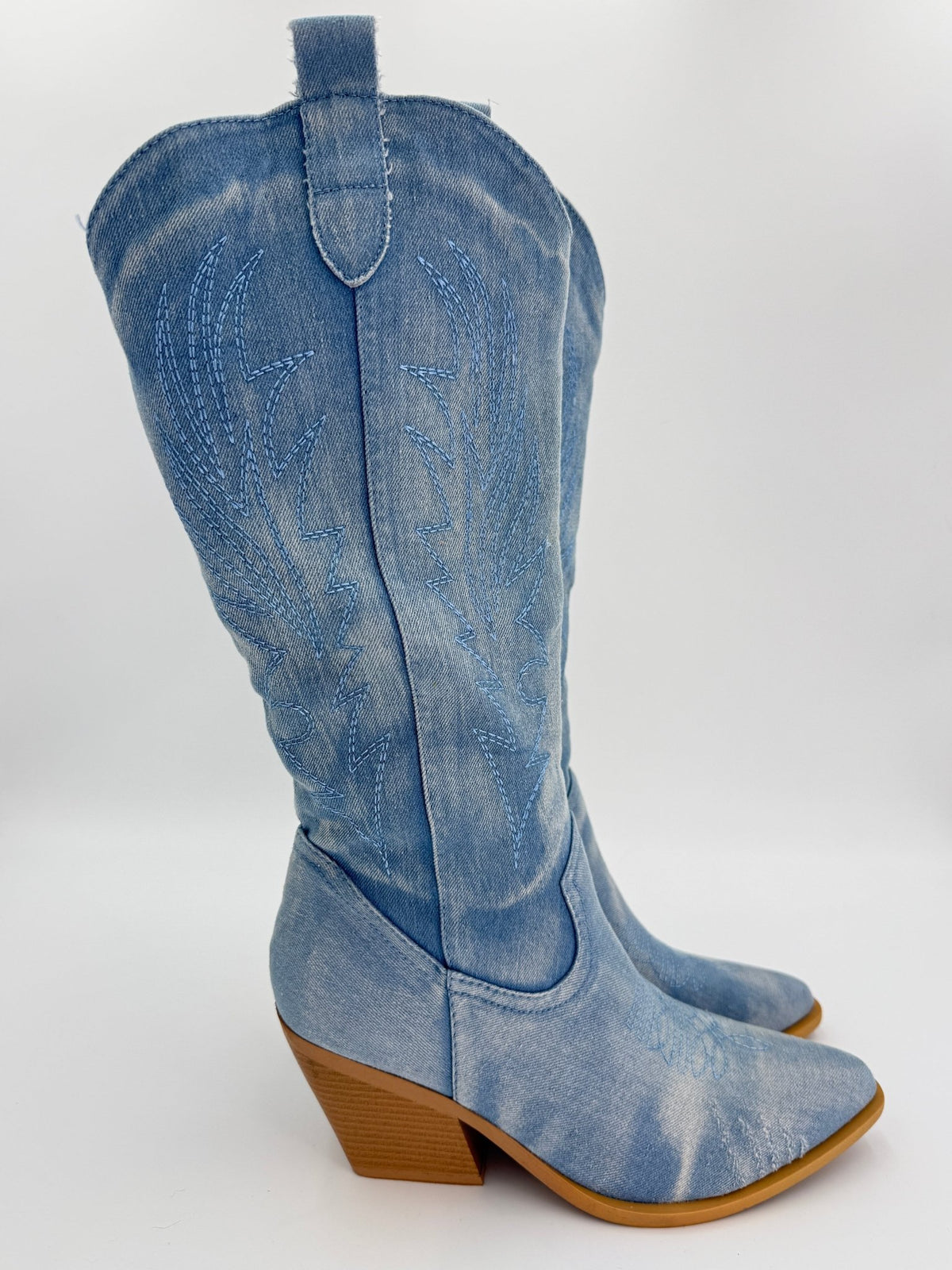 Light Denim Cowboy Boots