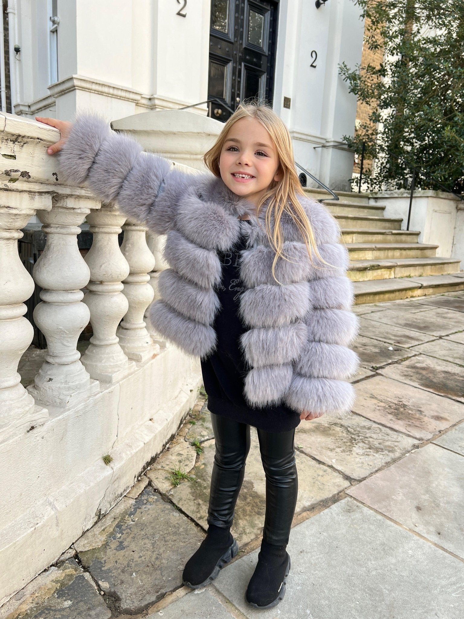 Girls Fur Coat Looks Girls Black Faux Fur Coat