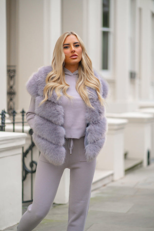 Light Grey Premium Faux Fur Gilet - H&L