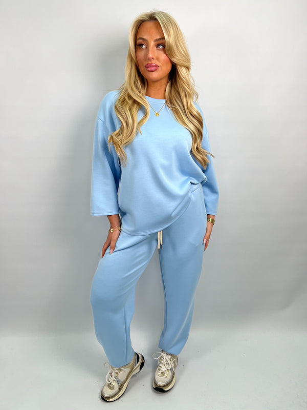 Spring Forward Baby Blue 3/4 Sleeve Top