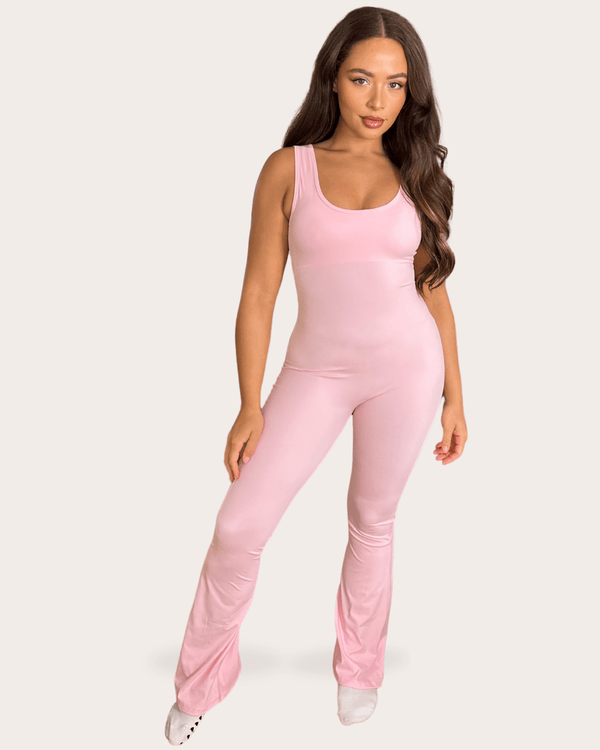 Pink Sleeveless Cut Out Back Unitard - H&L