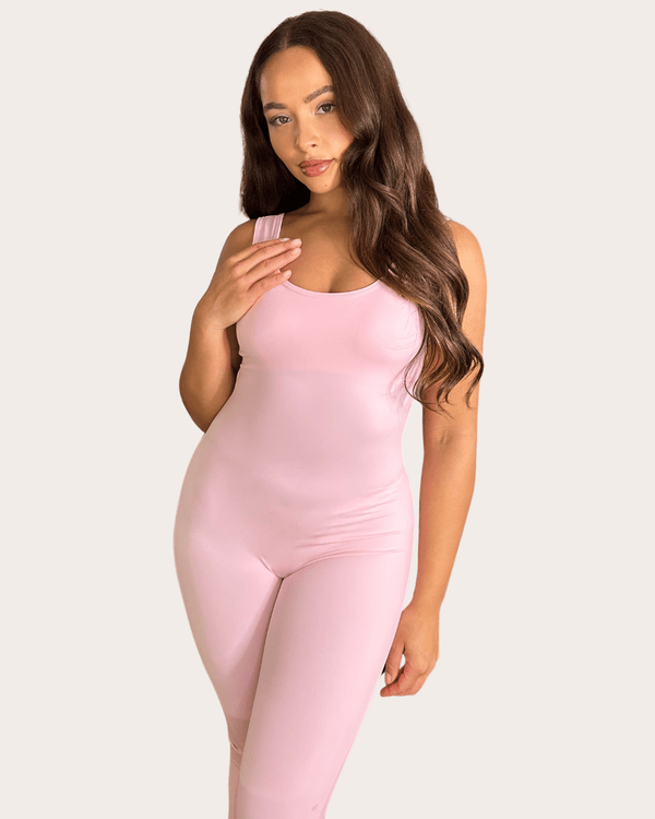 Pink Sleeveless Cut Out Back Unitard - H&L