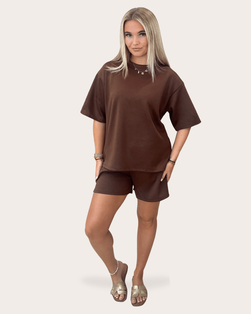 Short Sleeve Top With Drawstring Shorts Co - Ord - H&L