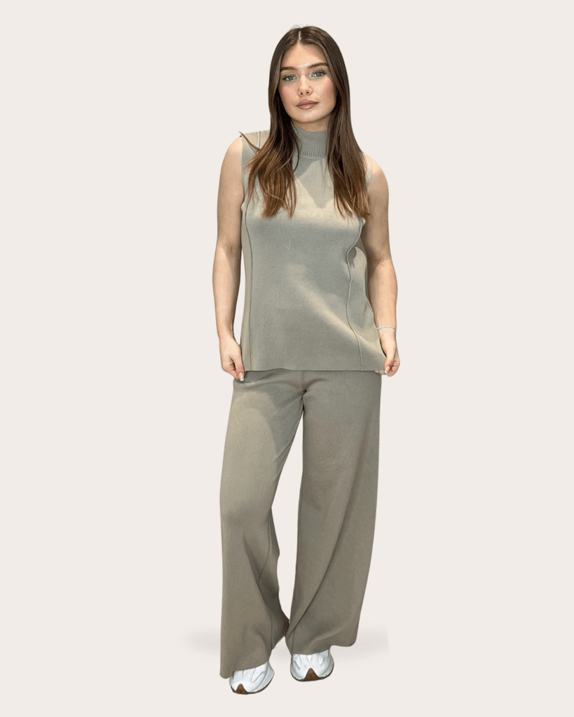 Sleeveless Wide Leg Knitted Co Ord - H&L