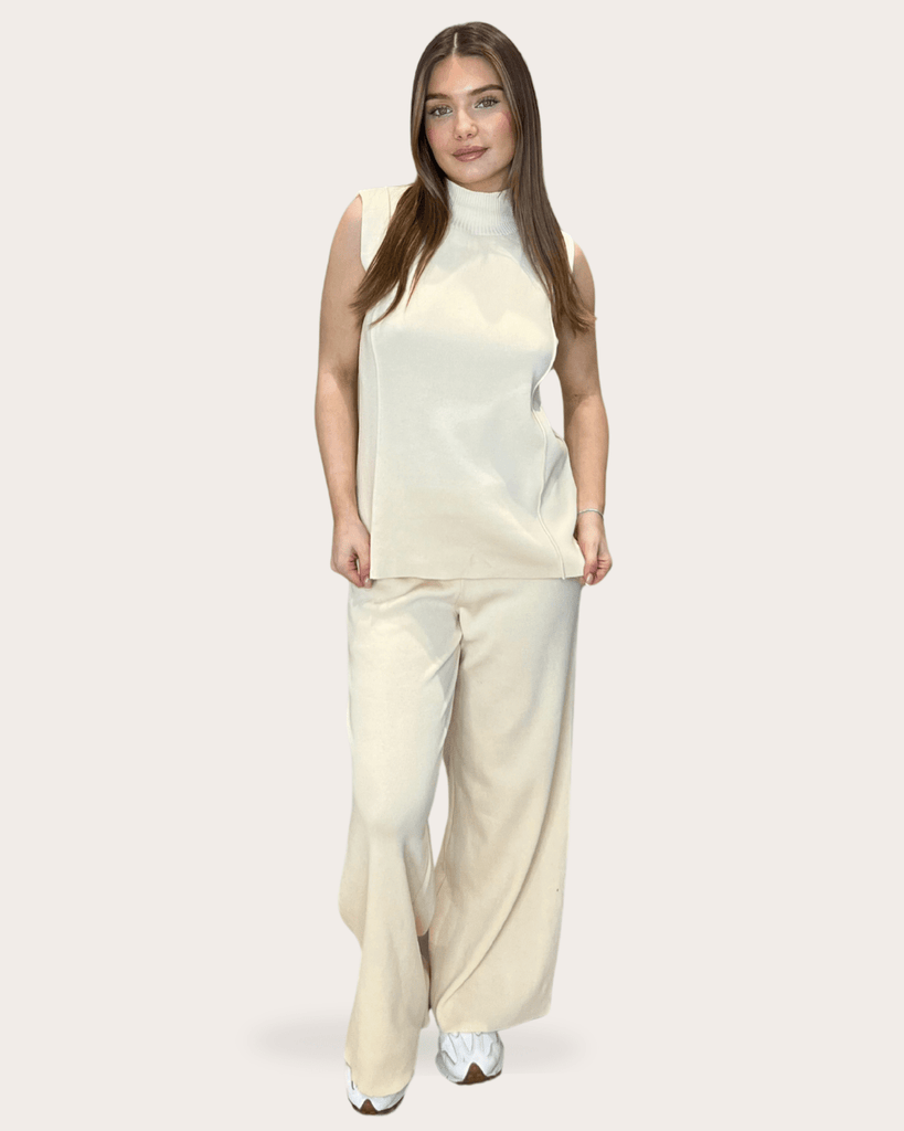 Sleeveless Wide Leg Knitted Co Ord - H&L