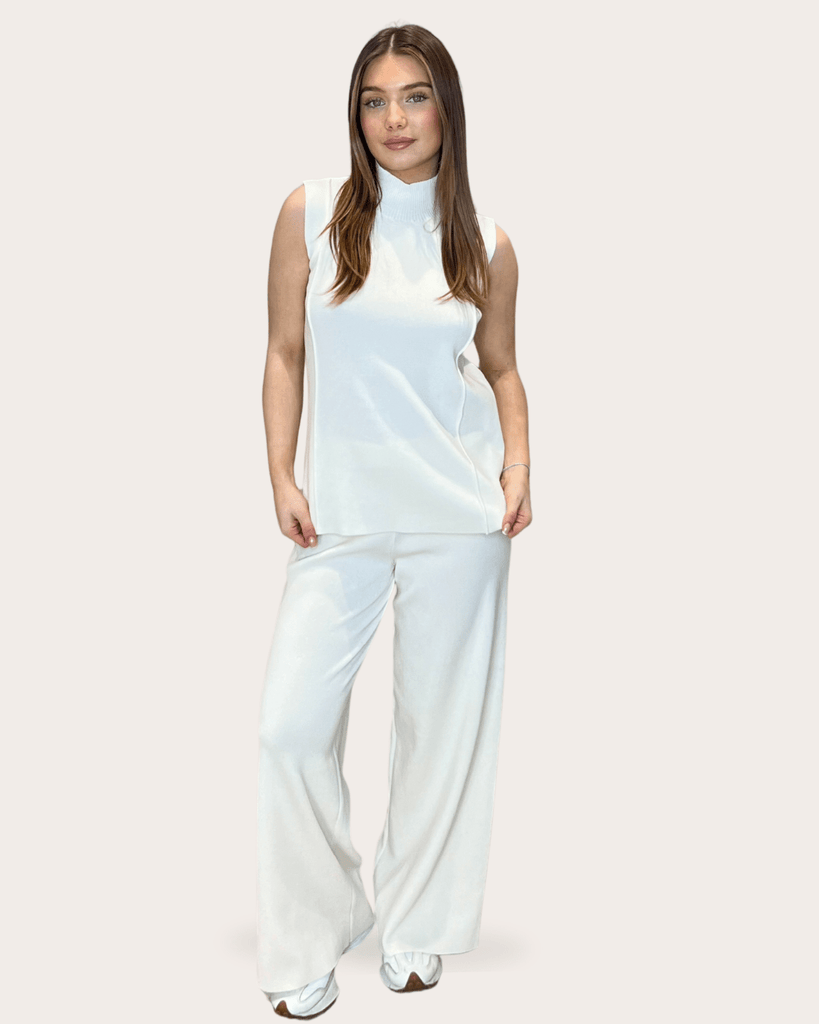 Sleeveless Wide Leg Knitted Co Ord - H&L