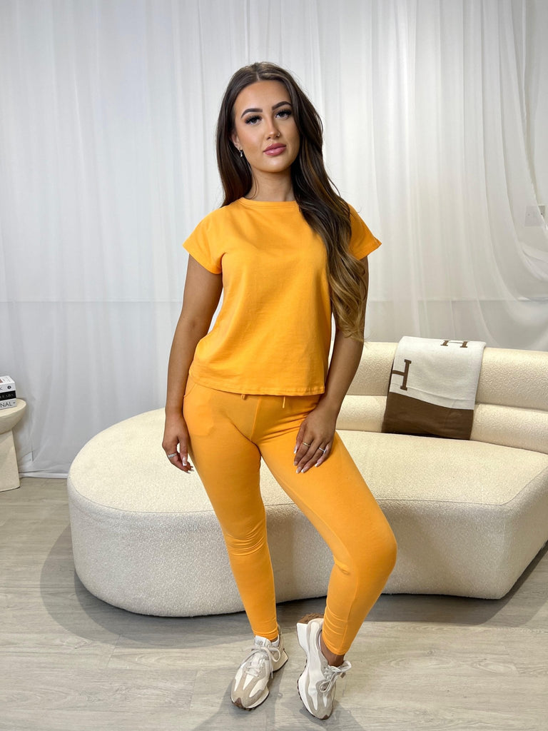 Tangerine Short Sleeve Drawstring Tracksuit - H&L