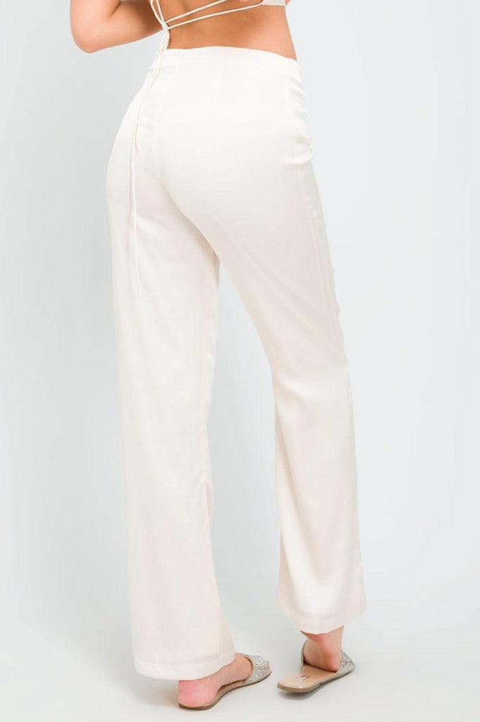 The Alexa Satin Ruched Trousers